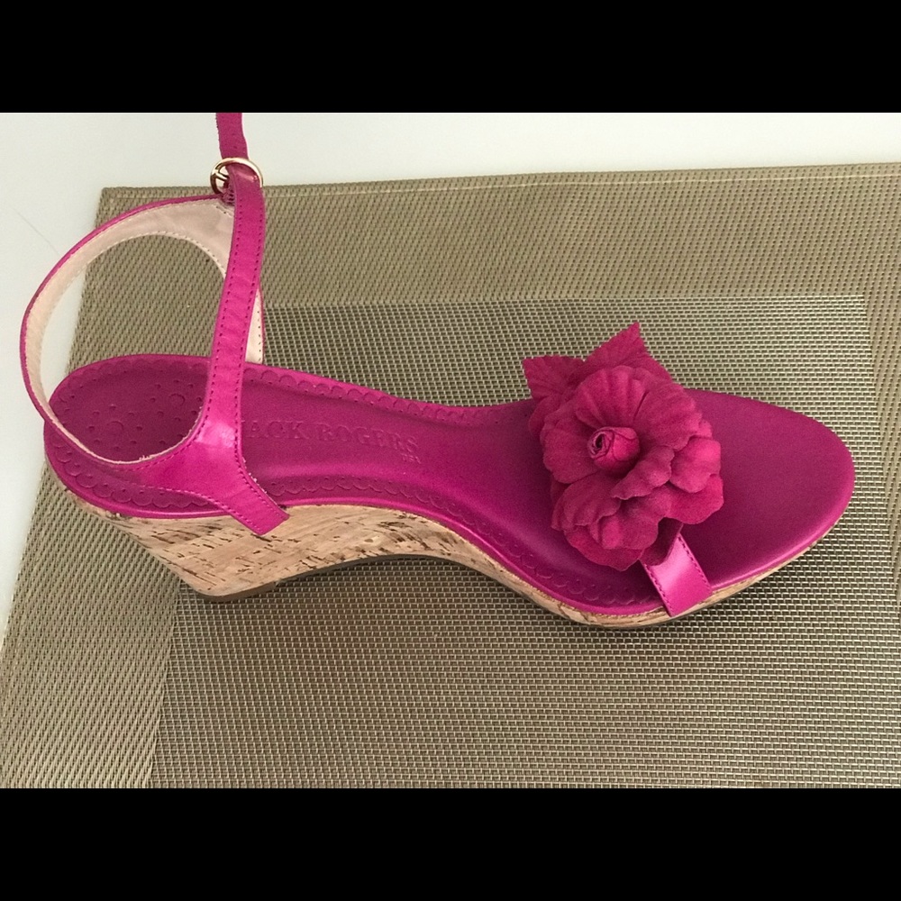 Jack Rogers Suede Petal Wedges - Picture 2 of 8